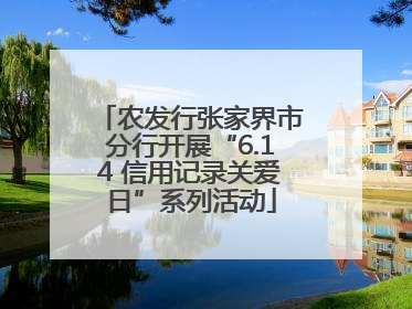 农发行张家界市分行开展“6.14 信用记录关爱日”系列活动