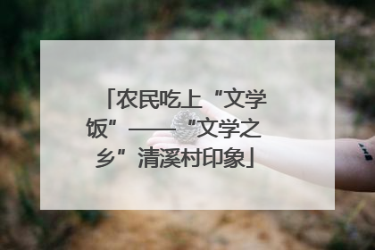 农民吃上“文学饭”——“文学之乡”清溪村印象