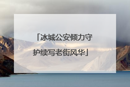 冰城公安倾力守护续写老街风华