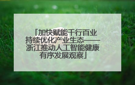 加快赋能千行百业 持续优化产业生态——浙江推动人工智能健康有序发展观察