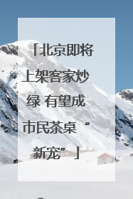 北京即将上架客家炒绿 有望成市民茶桌“新宠”