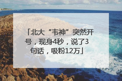 北大“韦神”突然开号，现身4秒，说了3句话，吸粉12万