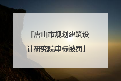 唐山市规划建筑设计研究院串标被罚