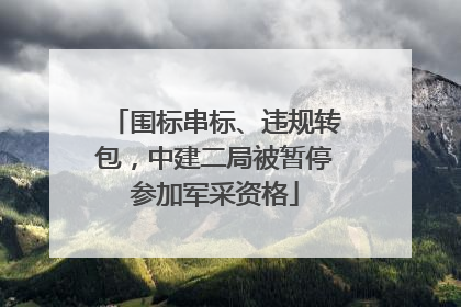 围标串标、违规转包，中建二局被暂停参加军采资格