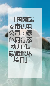 国网瑞安市供电公司：绿色同行添动力 低碳赋能环境日