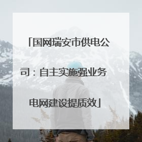 国网瑞安市供电公司：自主实施强业务 电网建设提质效