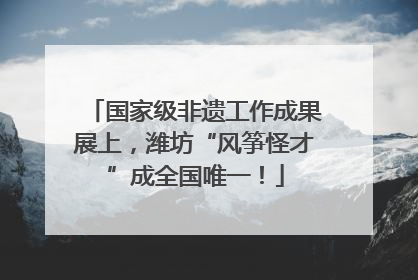 国家级非遗工作成果展上，潍坊“风筝怪才”成全国唯一！