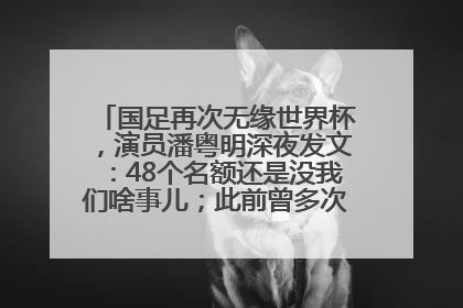 国足再次无缘世界杯，演员潘粤明深夜发文：48个名额还是没我们啥事儿；此前曾多次为国足发声