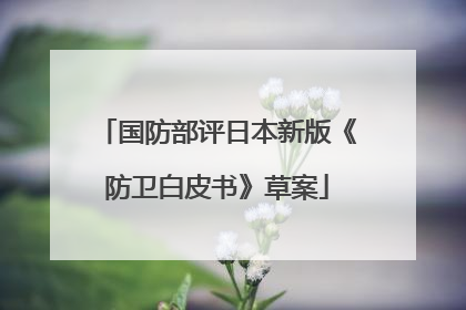 国防部评日本新版《防卫白皮书》草案