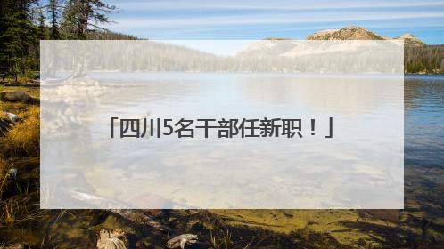 四川5名干部任新职！