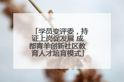 学员变评委，持证上岗促发展 成都青羊创新社区教育人才培育模式