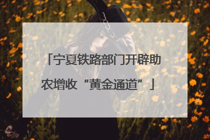 宁夏铁路部门开辟助农增收“黄金通道”