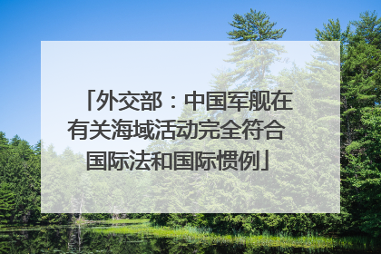 外交部：中国军舰在有关海域活动完全符合国际法和国际惯例