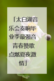 太白湖音乐会奏响毕业季最强音 青春赞歌点燃夏夜激情