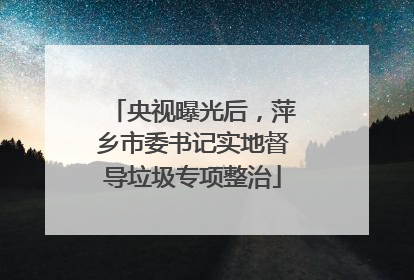 央视曝光后，萍乡市委书记实地督导垃圾专项整治