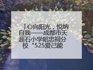 心向阳光，悦纳自我——成都市天涯石小学昭忠祠分校“525爱己能量站”点亮孩子心灵之旅