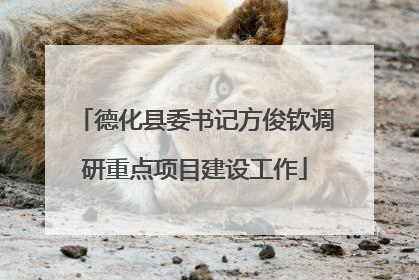 德化县委书记方俊钦调研重点项目建设工作