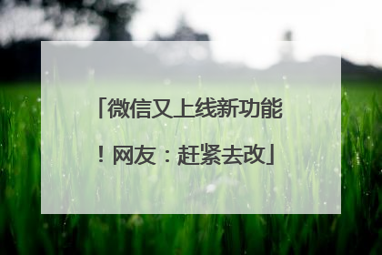 微信又上线新功能！网友：赶紧去改