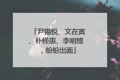 尹锡悦、文在寅、朴槿惠、李明博，纷纷出面