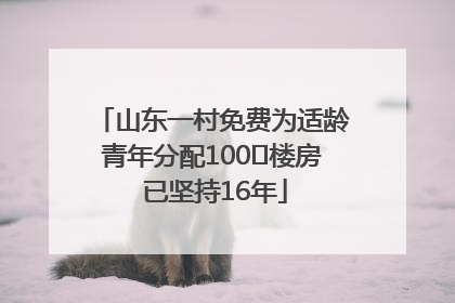 山东一村免费为适龄青年分配100㎡楼房 已坚持16年