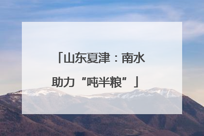 山东夏津：南水助力“吨半粮”