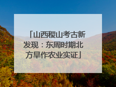 山西稷山考古新发现：东周时期北方旱作农业实证