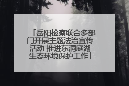 岳阳检察联合多部门开展主题法治宣传活动 推进东洞庭湖生态环境保护工作