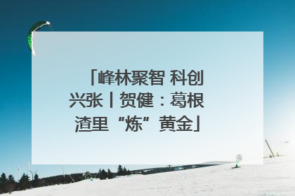 峰林聚智 科创兴张丨贺健：葛根渣里“炼”黄金