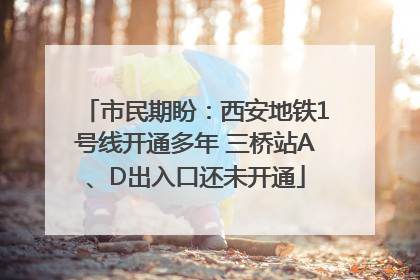 市民期盼：西安地铁1号线开通多年 三桥站A、D出入口还未开通