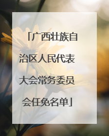 广西壮族自治区人民代表大会常务委员会任免名单