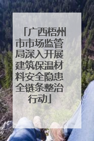 广西梧州市市场监管局深入开展建筑保温材料安全隐患全链条整治行动