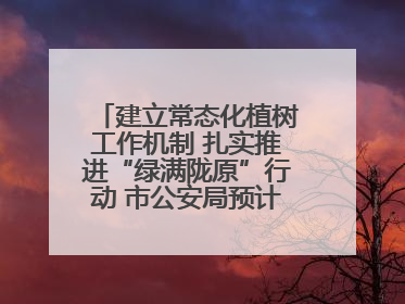 建立常态化植树工作机制 扎实推进“绿满陇原”行动 市公安局预计年底前完成1402亩绿化任务