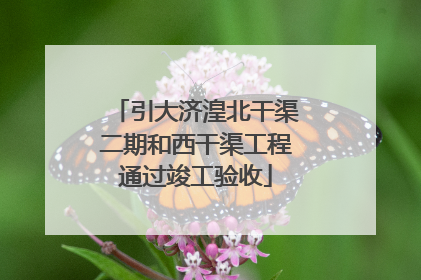引大济湟北干渠二期和西干渠工程通过竣工验收