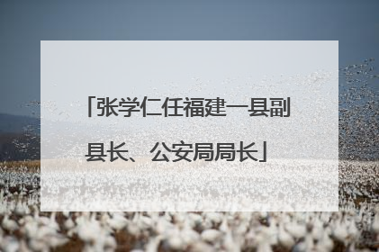 张学仁任福建一县副县长、公安局局长