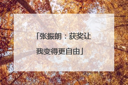 张振朗：获奖让我变得更自由