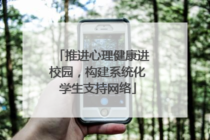 推进心理健康进校园，构建系统化学生支持网络