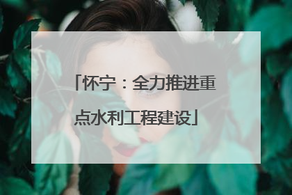 怀宁：全力推进重点水利工程建设