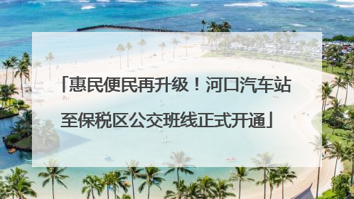 惠民便民再升级！河口汽车站至保税区公交班线正式开通