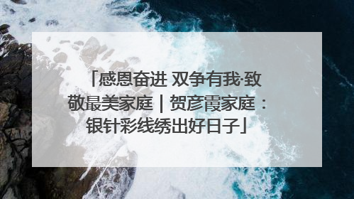 感恩奋进 双争有我·致敬最美家庭｜贺彦霞家庭：银针彩线绣出好日子