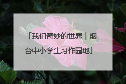 我们奇妙的世界｜烟台中小学生习作园地