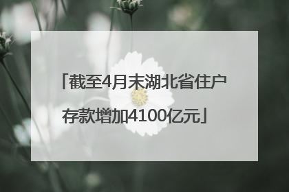 截至4月末湖北省住户存款增加4100亿元