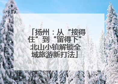 扬州：从“接得住”到“留得下” 北山小镇解锁全域旅游新打法