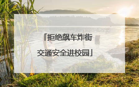 拒绝飙车炸街 交通安全进校园
