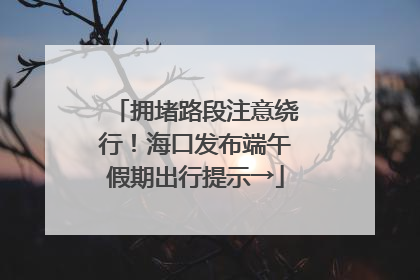 拥堵路段注意绕行！海口发布端午假期出行提示→
