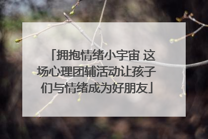 拥抱情绪小宇宙 这场心理团辅活动让孩子们与情绪成为好朋友