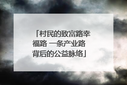村民的致富路幸福路 一条产业路背后的公益脉络