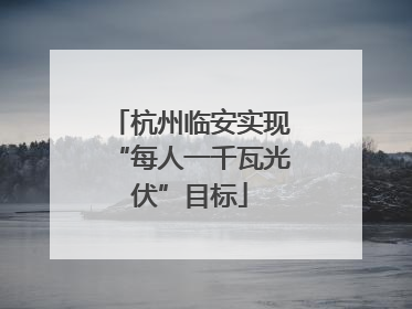 杭州临安实现“每人一千瓦光伏”目标
