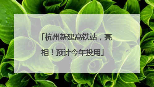杭州新建高铁站，亮相！预计今年投用
