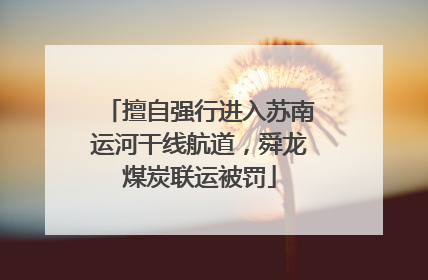 擅自强行进入苏南运河干线航道，舜龙煤炭联运被罚