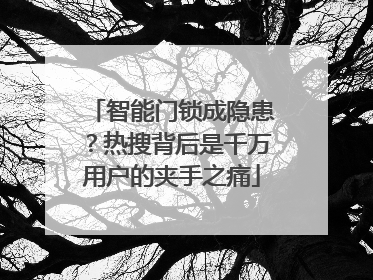 智能门锁成隐患？热搜背后是千万用户的夹手之痛